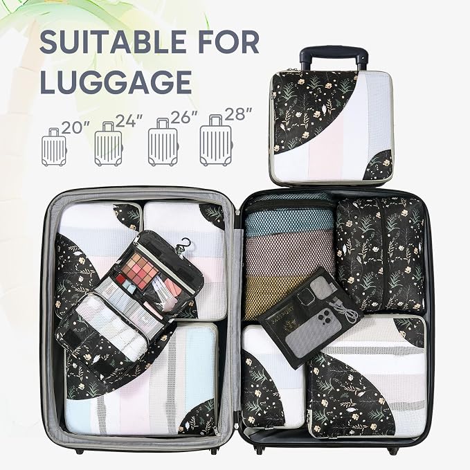 OlarHike 10 Set Packing Cubes for Travel,Gifts for Women Mom,Anti-Tearing Suitcase Organizer,with Over 1000 pcs Mesh Holes,Vacation Essentials & Accessories for Cruise Ship - Image 7