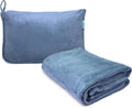 Bliss Faille Travel Pillow & Blanket Set, 2-in-1, Compact | Smooth Textured Fabric Feels Soft Against Skin, Packs Down Small for Flights or Camping, Machine-Washable Cover for Easy Care by Bliss