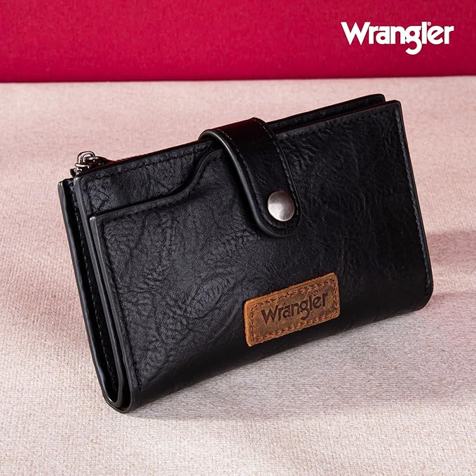 Wrangler Wallet for Women Bifold Card Holder with Zipper and ID Window - Image 6