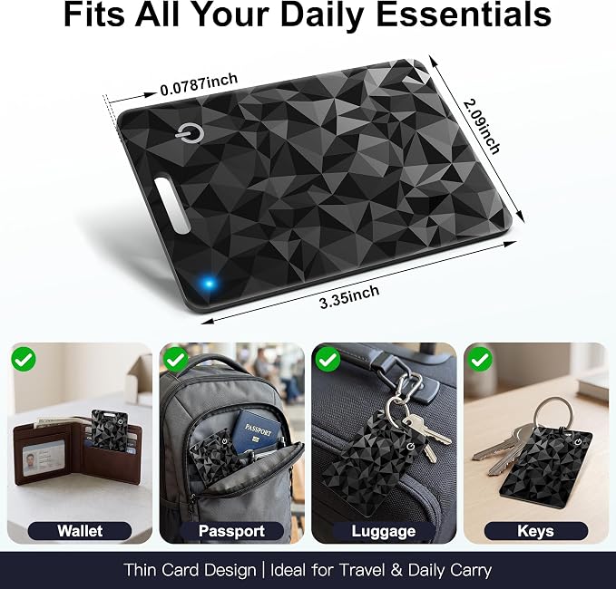 Wallet Tracker Card, Rechargeable, Works with Apple Find My | 1.6mm thin, Qi rechargeable, 5-month battery, IP68 waterproof, Left-Behind Alerts, iPhone & iPad compatible - Image 8