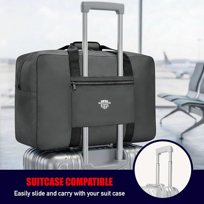Nomad USA Travel Tote Bag for Men/Women 40L Weekender Overnight Carry on Luggage Bag Foldable/Collapsible Everyday Duffle Travel Bag for Camping, Road Trip, Shopping Handle & Shoulder Carry - Image 2