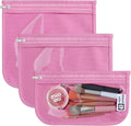 HIONXMGA Set of 3 Clear Travel Toiletry Bag, TSA Approved, Quart Size S/M/L | Clear Front Zipper Pouches Waterproof Cosmetics Bags for Women Kids Toiletries Baby Essentials Well-Organized Carry, Pink by HIONXMGA