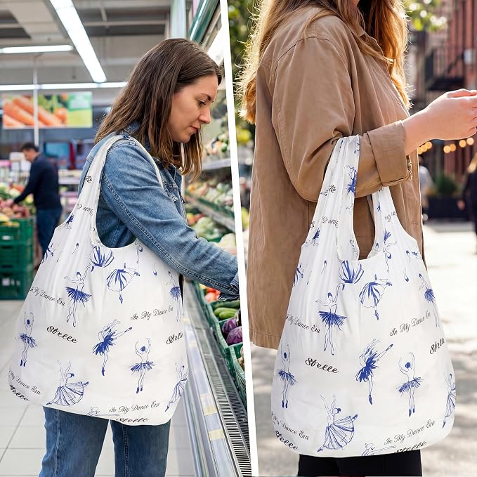 Stelle Lightweight Reusable Grocery Bag with Handles Ripstop Nylon Foldable Tote Shopping Bags for Travel and Groceries - Image 7