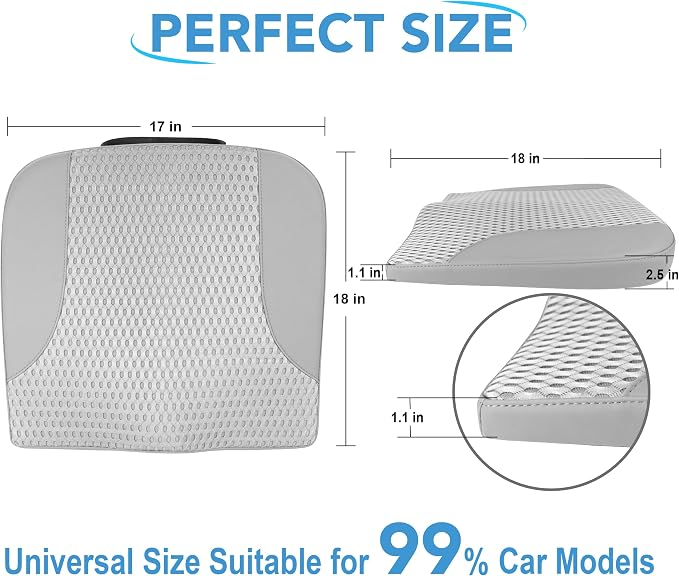 Lofty Aim Car Seat Cushion, Car Seat Pillow, Automotive Cushion | Memory Foam Car Seat Cushion for Long Driving, Butt Pillow for Pain Relief, Driver Seat Cushion for Car, Truck, Office, Gray - Image 9