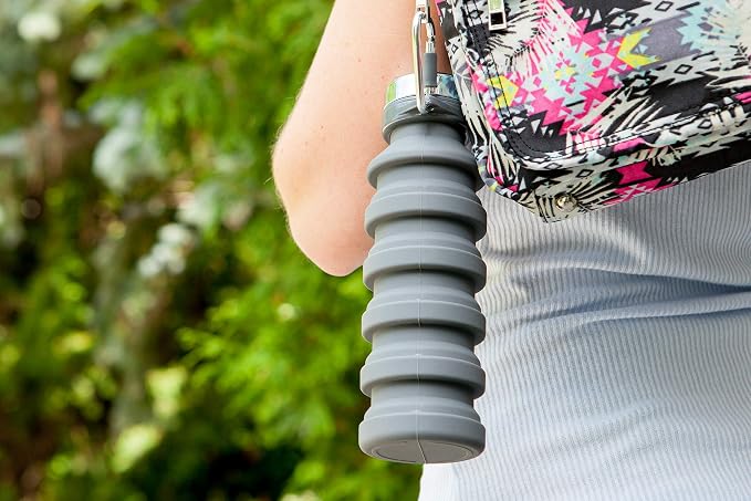 Joie Collapsible Water Bottle On The Go with Carabiner, Expands from 7.5 Ounces up to 16 Ounces, Silicone, Leak-Proof, BPA-Free, Space-Saving for Travel and Hiking, Colors May Vary (Pack of 2) - Image 6