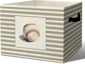 Rustic Baseball Storage Bins Boxes Handles | grey striped nursery foldable basket for organizing bedroom toddler playroom by Unknown
