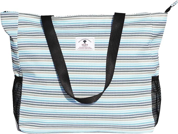 ESVAN LARGE BEACH BAG Water Resistant Lightweight 20 inch Women Oversize Tote Bag for Gym Beach Travel Pool Yoga Nurse - Image 4
