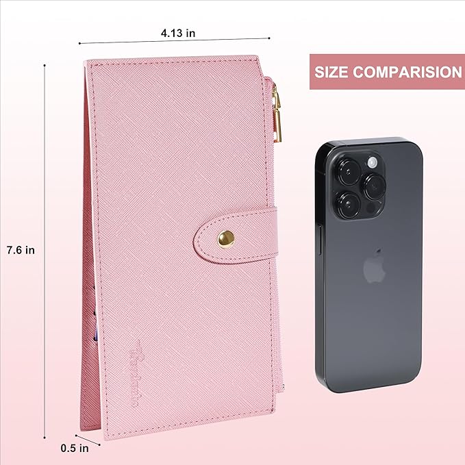 Travelambo RFID Wallet Women Large Size Bifold Multi Card Wallet Case with Zipper Pocke Credit Card Holder for Women - Image 5