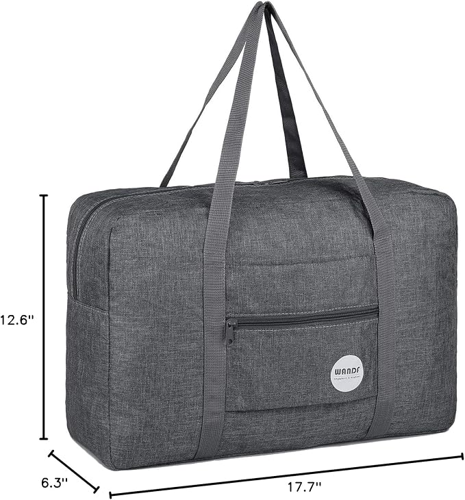 WANDF Personal Item Travel Bag, Carry On Duffle Bag Women | 18x14x8 inches, Airline Underseat Aprroved, Weekend Overnight Trips, Lightweight Packable - Image 8