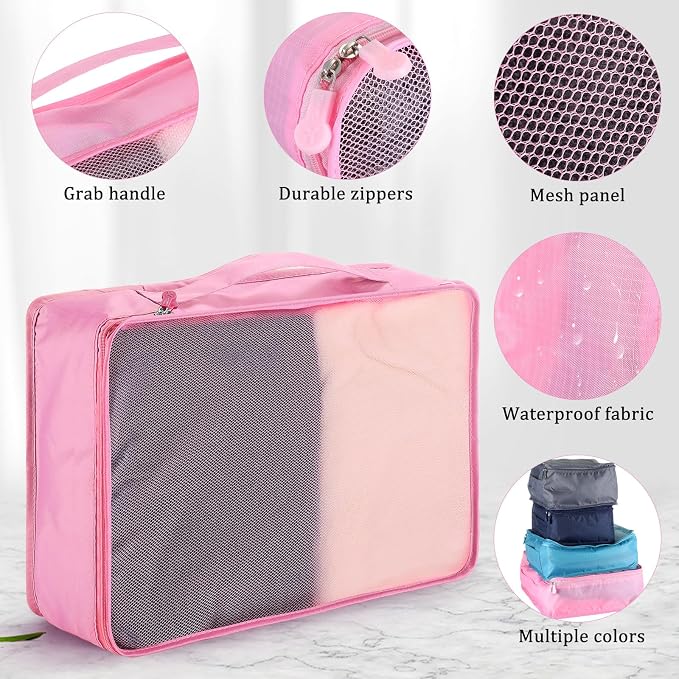 Tudomro 12 Pcs Large Packing Cubes Luggage Organizers for Suitcase Mesh Travel Organizer Bags Travel Packing Organizers for Traveling Camping Hiking - Image 3