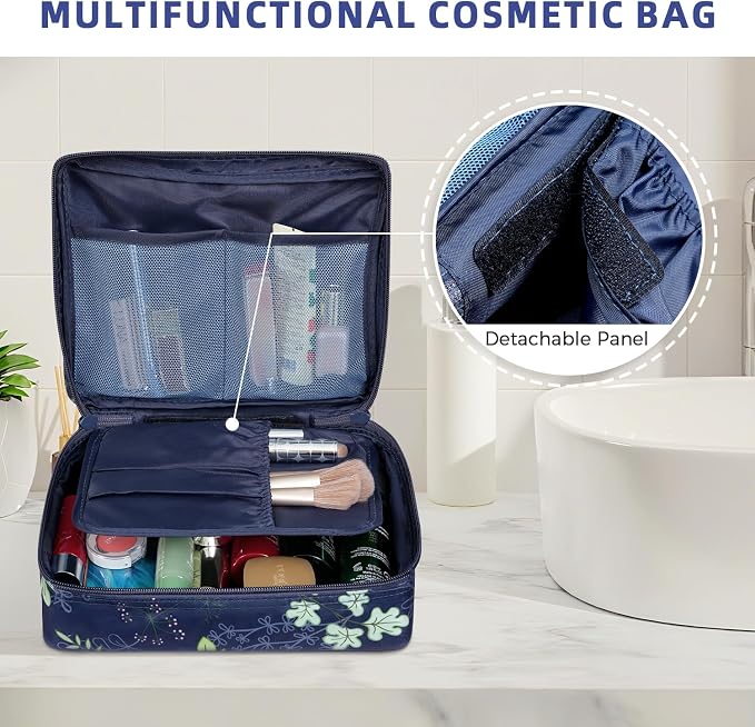 BAGAIL 8 Set Packing Cubes Luggage Packing Organizers for Travel Accessories-Navy Leaf - Image 7