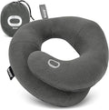 BCOZZY Travel Neck Pillow for Airplane – Patented Double Support for Head, Neck, and Chin. Best for Long Flights, Plane Sleeping & Car Rides. Adjustable Size. Fully Washable. Carry Bag. X-Large, Gray by BCOZZY