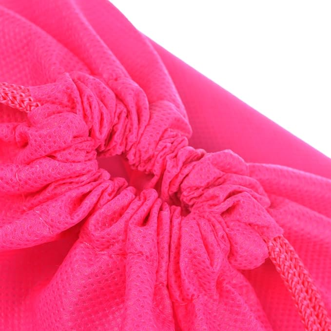 Cosmos 10 Pcs Travel Shoe Bags Shoe Organizer Pouch Storage String Bags for Travel Trip Carrying Packing, Dust-proof Non-Woven Fabric in Drawstring, 13.75" x 11" (Hot Pink) - Image 3