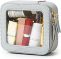 Aveniee Mini Clear Makeup Bag, Small Cosmetic Bags Travel Toiletry Pouch Organizer, TSA Approved Make up Case with Zipper, Car Bag for Essentials,Blue by Aveniee