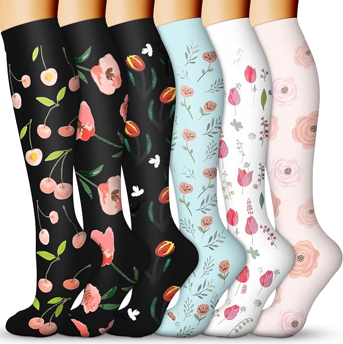 QUXIANG Compression Socks for Women & Men 15-20 mmHg, Best for Medical, Nursing, Running, Athletic, Varicose Veins, Travel by QUXIANG