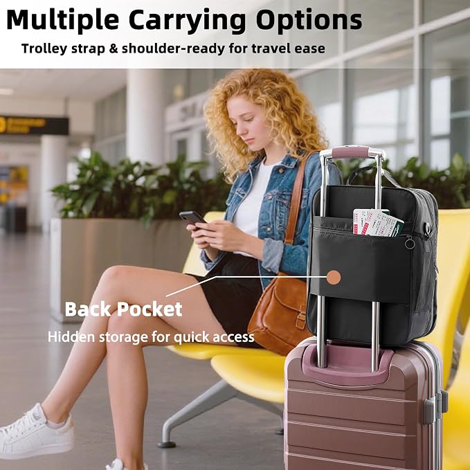 Large Shoe Bags for Travel Holds 4 Pair of Shoes, Shoe Storage Pouch with 3 Layers Compartments, Waterproof & Washable (Black) - Image 5