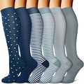 Copper Compression Socks for Women & Men (6 pairs) - Best Support for Nurses, Running, Hiking, Recovery by BLUEENJOY