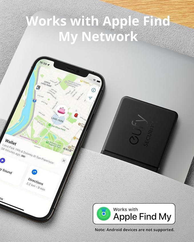 eufy Security SmartTrack Card E30 (Black, 1-Pack), Works with Apple Find My (iOS Only), Wallet Tracker, Phone Finder, Up to 3-Year Battery Life(Android Not Supported), Water Resistant - Image 3
