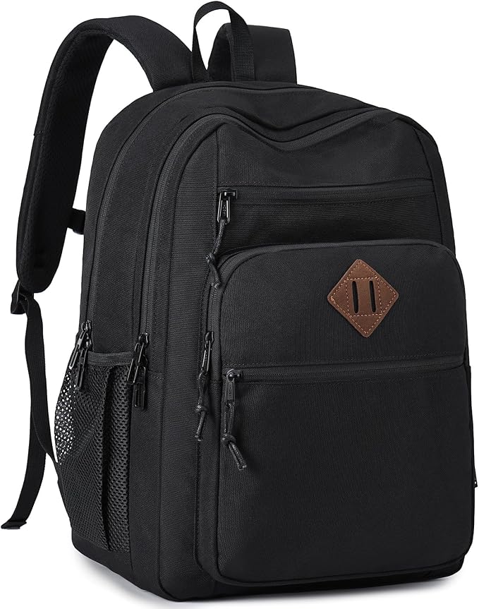 VASCHY Anti Theft Travel Backpack for Men & Women with RFID Blocking, 15.6in Laptop Backpacks, Bookbag for College, Work, Black by Vaschy