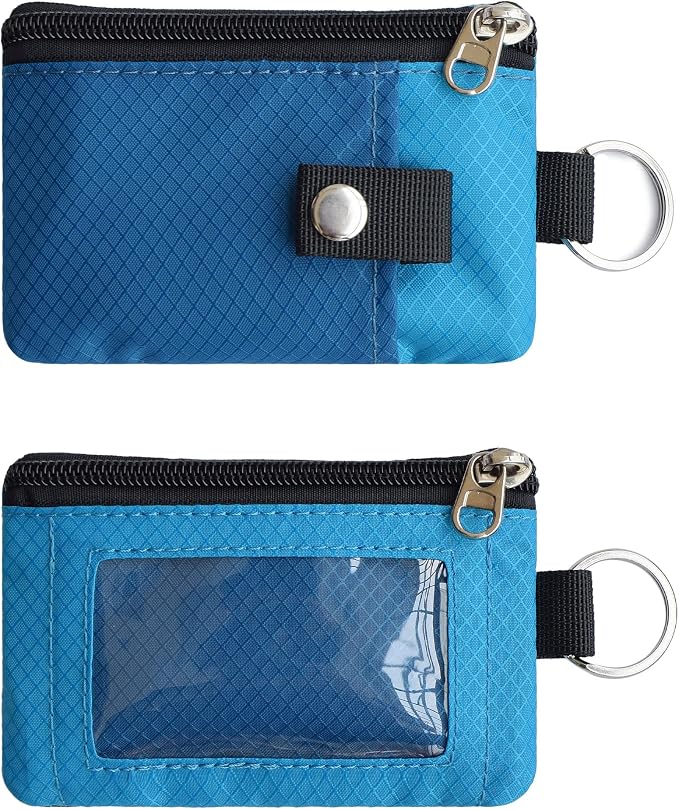 CHENSPRX Minimalist RFID Blocking Small Wallet with ID Window,WaterResistant Zip Id Case Wallet with Lanyard Keychain for Cards,Cash,Travel,Women,Men - Image 3