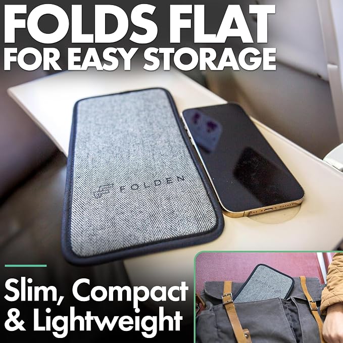 Airplane Phone Holder - Foldable Phone Stand for Plane Travel | Tweed Design,Tabletop Mount Desk, Plane Tray Seat back, Treadmill, Fits iPhone Cell Phone, 9 x 4.3 in - Image 8