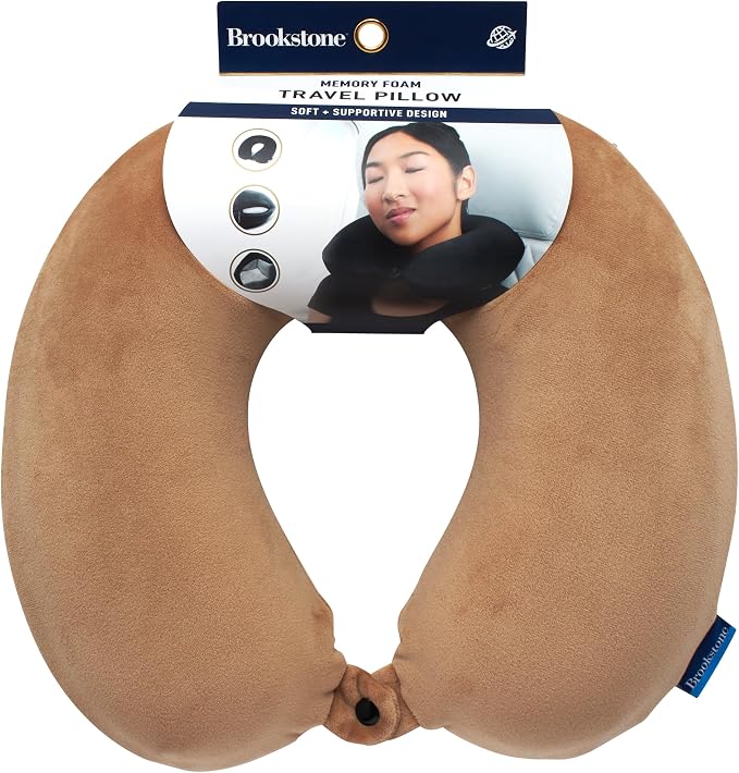 Brookstone Travel Neck Pillow Lightweight U-Shaped Memory Foam Pillow | Brookstone Travel Neck Pillow Lightweight U-Shaped Memory Foam Pillow by Brookstone