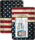FINTIE Slim Front Pocket Wallet, RFID Blocking Credit Card Holder | Minimalist Card Cases with ID Window for Men Women, US-Flag by Fintie