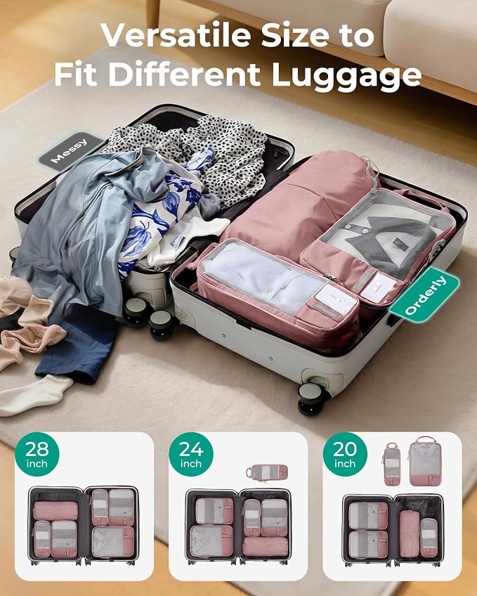 BAGSMART Compression Packing Cubes for Travel Essentials | 14 Set /6 Set /4 Set/2 Set, Lightweight, Durable - Image 2