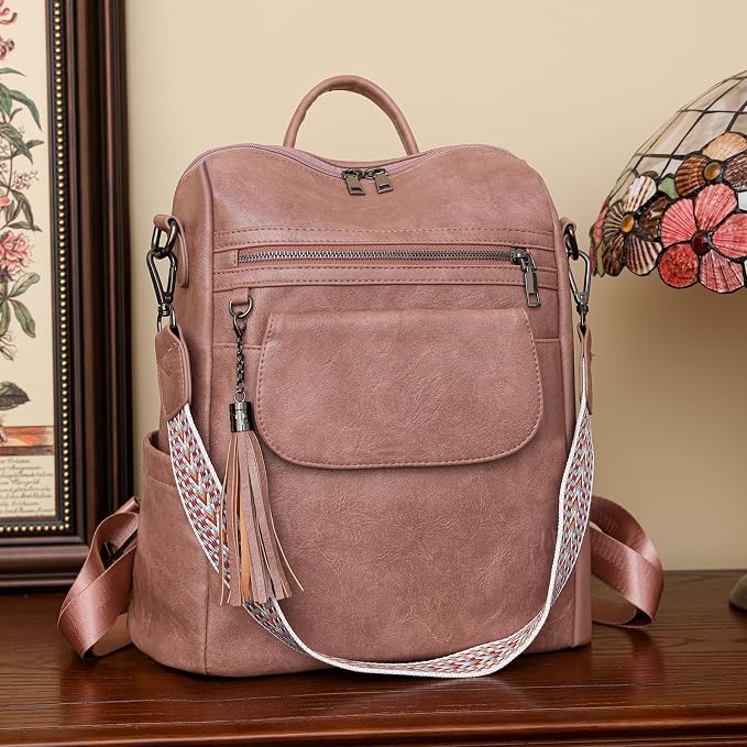 GAEKEAO Backpack Purse for Women PU Leather Anti-theft Backpack Ladies Convertible Large Travel Designer Fashion Shoulder Bag - Image 7