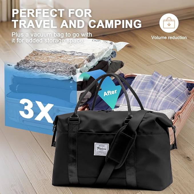 Travel Duffel Bag, Sports Tote Gym Bag, Shoulder Weekender Overnight Bag for Women - Image 6