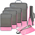 BAGAIL 4 Set/6 Set/8 Set Compression Packing Cubes Travel Accessories Expandable Packing Organizers (Half Mesh, 6-Pink) by BAGAIL