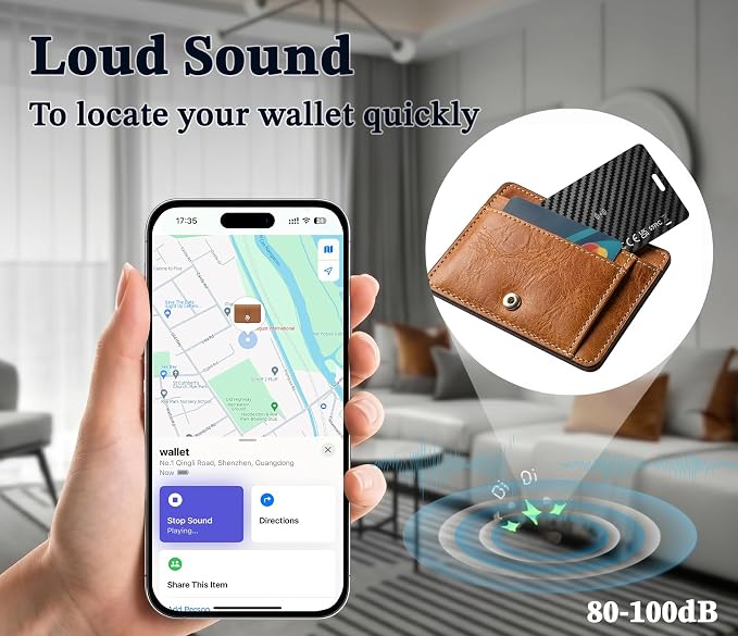 Wallet Tracker Card Compatible with Apple Find My (iOS Only) | Ultra-Slim 0.07 inches, Rechargeable Finder, IP68 Waterproof Tracking Card for Wallets, Luggage, Passport, Purse - Image 2