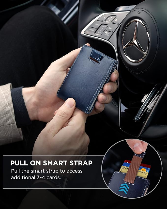 SERMAN BRANDS RFID Blocking Slim Bifold Genuine Leather Minimalist Front Pocket Wallets for Men with Money Clip Thin Mens - Image 5