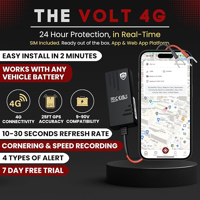 Volt - Real Time GPS Tracker Device - Car, Van, Motorbike, Caravan, Motorhome, Tractor, Coach & Car Tracker - 9-90V, Self-Install Including SIM & Data, 7 Day Free Trial - Image 2