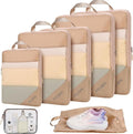 PFEYRPK Lightweight Compression Packing Cubes for Suitcases, Compressible Expandable Travel Packing Organizer with Clear Toiletries and Backpack Bag, Travel Essentials for Carry on Luggage 7 Set by PFEYRPK