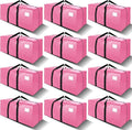 VELVETSURE 12 Pack Heavy Duty Large Moving Bags W/Backpack Straps - Strong Handles & Zippers, Storage Totes For Space Saving, Fold Flat, Alternative to Moving Box and Storage Bin, Pink by VELVETSURE