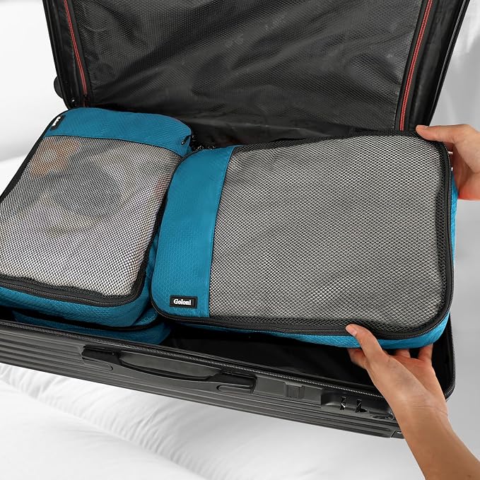 Packing Cubes for Travel Essentials,4 Set Packing Cubes for Suitcases,Lightweight Mesh Luggage Organizer Bag,Blue - Image 6