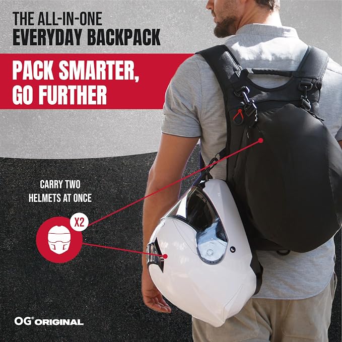 RoadRunner Waterproof Motorcycle Backpack 20L 2 Helmets Anti Theft Pocket | Lightweight design with laptop compartment, helmet strap and reflective details for motorcycle, cycling and daily use. - Image 4