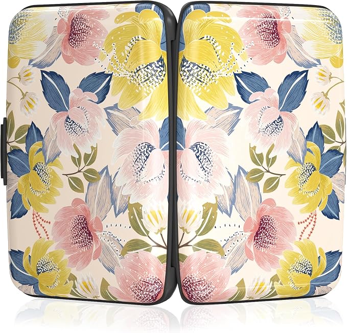 Rimilak Aluminuml Credit Card Holder,Colorful Flower | Mini Credit Card Wallet RFID Blocking Slim Metal Hard Case for Women Men - Image 5
