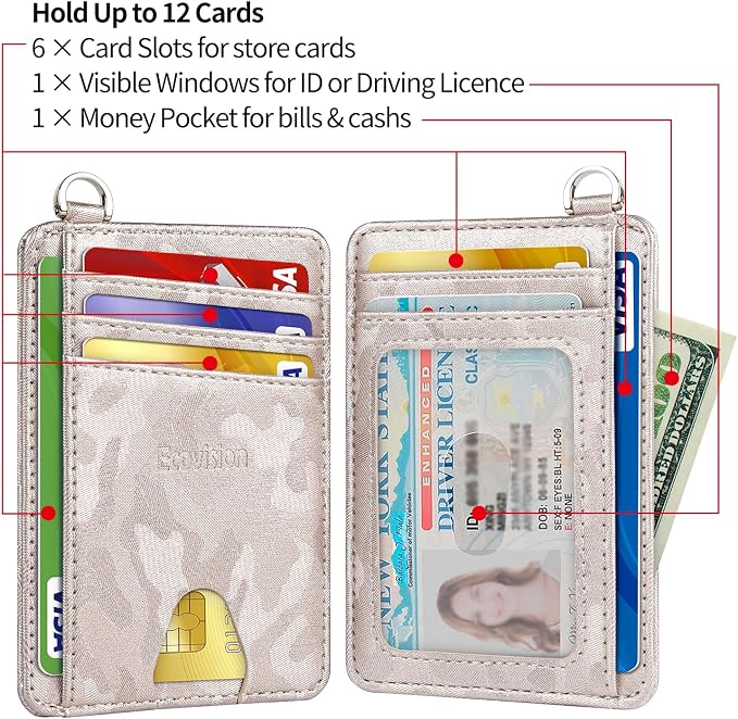 Slim Minimalist Front Pocket Wallet, RFID Blocking Credit Card Holder Wallet with Detachable D-Shackle for Men Women - Image 5