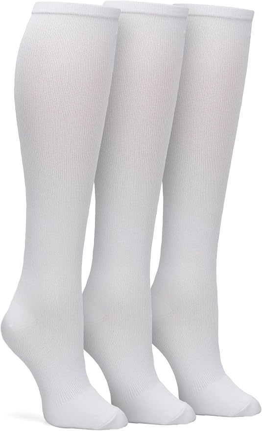 Nurse Mates 3 Pack Women's Compression Socks | 12-14 mm/Hg | Reduce Swelling | Improve Circulation | One Size | 3 Pair by Nurse+Mates