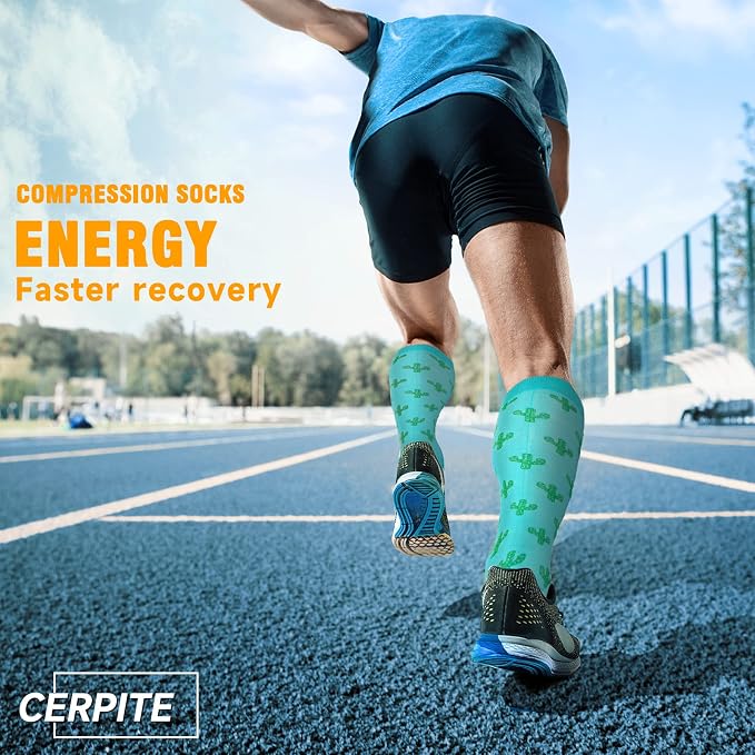 cerpite Compression Socks for Women & Men 6 Pairs Knee High Compression Socks 20-30 mmhg Best for Running,Nurse,Travel - Image 7