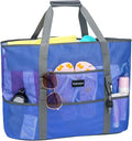KABAQOO Mesh Beach Bag, Extra Large Beach Bags with 9 Pockets & Zipper Waterproof Lightweight Beach Tote for Beach/Pool Trip by KABAQOO