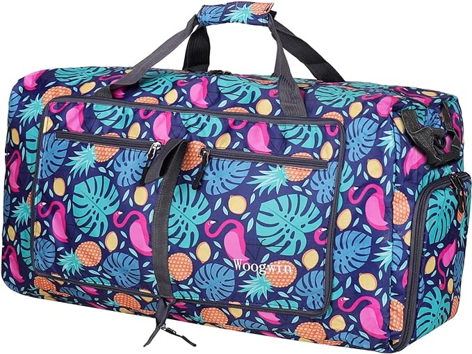 Woogwin Travel Duffel Bag Large Foldable Waterproof Overnight Bag for Beach Swim Bags Pool Sports Gym by woogwin