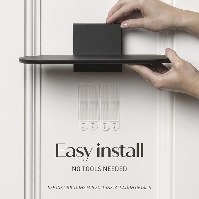 Command Decor Metal Wall Shelf, Matte Black, 1 Shelf, 8 Large Strips - Image 7