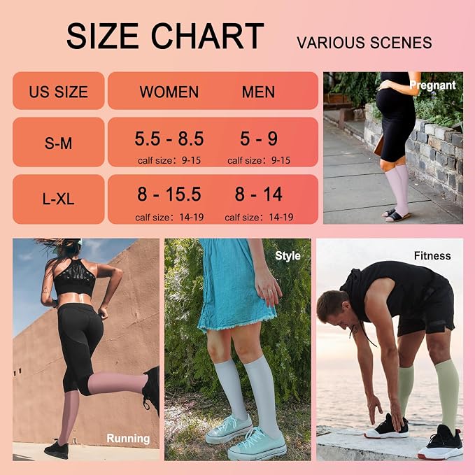 4 Pairs Compression Socks for Women Circulation-Best Support for Nurses,Running,Athletic,Travel - Image 6