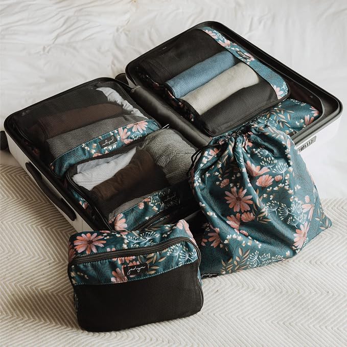 Packing Cubes for Travel, 6-Piece Large Packing Cube Organizer Set for Suitcase, Duffel Bag, Luggage, Multiple Sizes Travel Essentials (Navy Floral) - Image 6