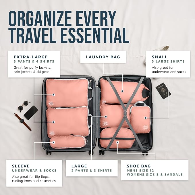 TRIPPED Travel Gear Large Compression Packing Cubes 7-Piece Set for Travel - Image 2