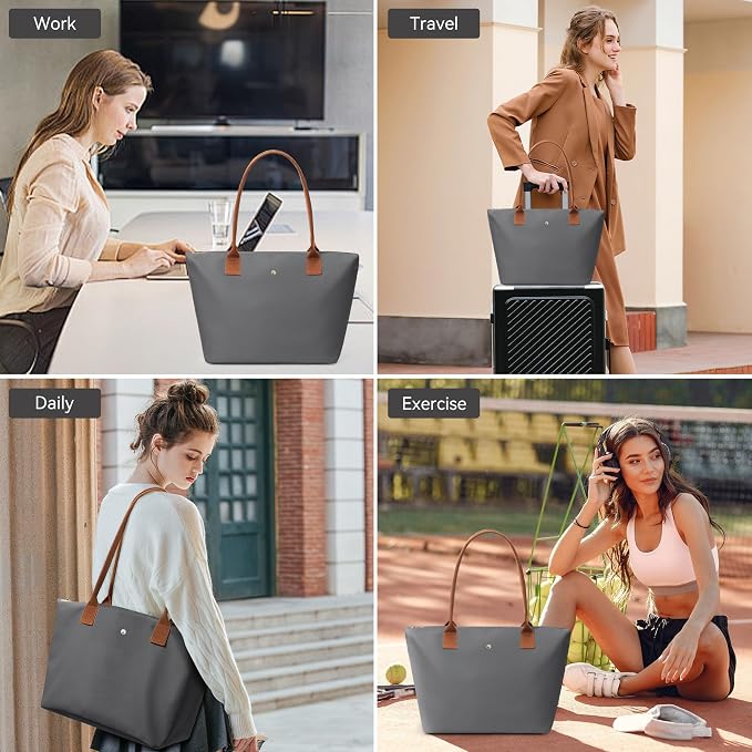 KALIDI Tote Bag for Women Nylon Top-Handle Purse,Large Capacity Shoulder Hobo handBag with Zipper Leisure Foldable Weekend - Image 6