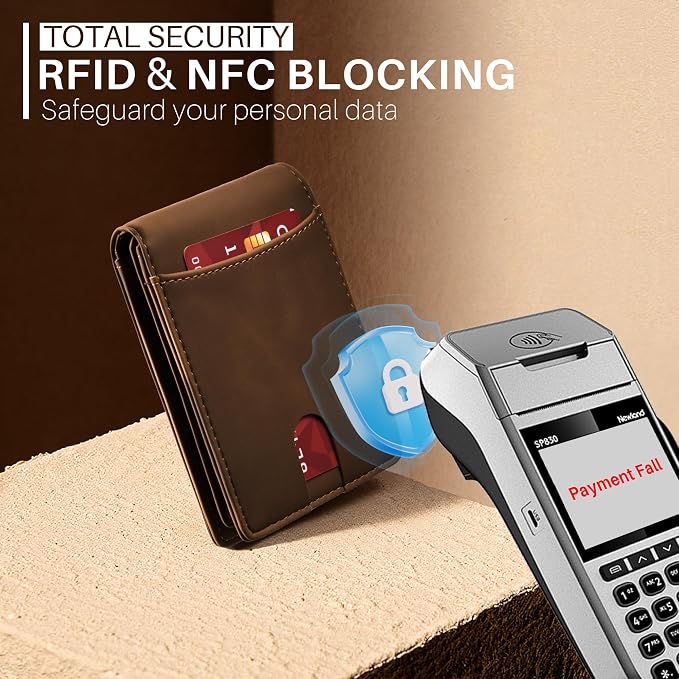 Tipmile Wallet for Men Slim RFID Blocking Credit Card Holder, Minimalist Men Wallets 12 Cards with 2 ID Windows & Cash Slot, Bifold Front Pocket Wallet Gifts for Men - Image 4